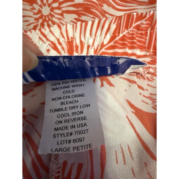 BFA Classics Floral Print Pants Size Large Petite Coral White Made In USA VTG - Picture 4 of 4